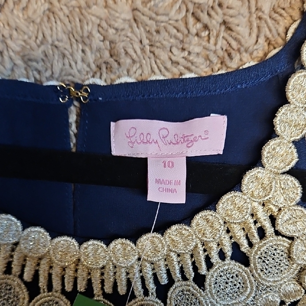 Lilly Pulitzer Pearl Soft Shift Dress In True Navy - Picture 9 of 11